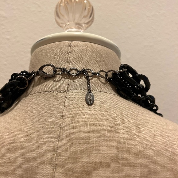 Multiple Black Chain Necklace with Removable Crystal Charm - Picture 4 of 6